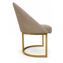 Ver imagem 5 de Kit 02 Cadeiras Poltrona de Jantar Lua Suede Capuccino Base Ferro Dourado Dal Poz Estofados