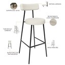 Ver imagem 4 de Kit 03 Banquetas Alta Bar Cozinha Sala De Jantar Em Aço Milão L02 Linho Champagne - Lyam Decor