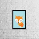 Ver imagem 1 de Quadro Raposinha Baby 24x18cm - com vidro:Madeira branca