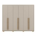 Ver imagem 2 de Guarda-roupa 6 Portas 3 Gavetas com Maleiro Interno Dubai Majestic Fendi 100% Mdf - Vila Rica