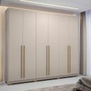 Ver imagem 1 de Guarda-roupa 6 Portas 3 Gavetas com Maleiro Interno Dubai Majestic Fendi 100% Mdf - Vila Rica
