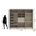 Ver imagem 4 de Guarda-roupa 6 Portas 3 Gavetas com Maleiro Interno Dubai Majestic Fendi 100% Mdf - Vila Rica