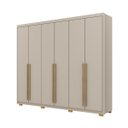 Ver imagem 5 de Guarda-roupa 6 Portas 3 Gavetas com Maleiro Interno Dubai Majestic Fendi 100% Mdf - Vila Rica