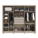 Ver imagem 3 de Guarda-roupa 6 Portas 3 Gavetas com Maleiro Interno Dubai Majestic Fendi 100% Mdf - Vila Rica
