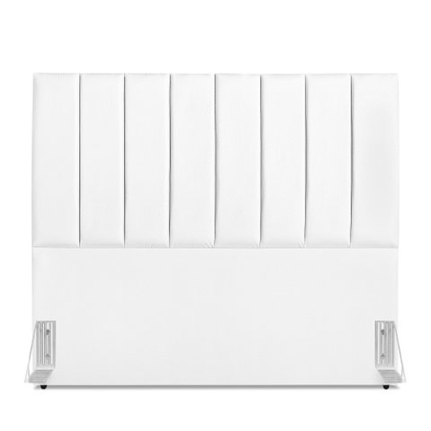 Cabeceira Estofada Carla 160 Cm Corino Branco