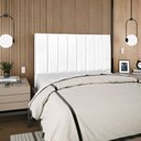 Ver imagem 3 de Cabeceira Estofada Carla 160 Cm Corino Branco