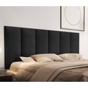 Ver imagem 1 de Cabeceira Viuva ou Solteirão Estofada Moderna para Quarto - 128 Cm - Preto Suede