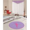 Kit Decoração Bailarina para Quarto Infantil = Cortina Riviera 2 Metros + Tapete Pelúcia - Lilás - 1