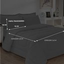 Ver imagem 4 de Jogo de Cama Soft Conforto Casal Queen 3 Peças Cinza Casa Dona