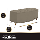 Ver imagem 2 de Calçadeira Baú Casal Estofada Maitê Veludo Bege Escuro