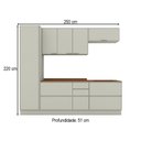 Ver imagem 4 de Cozinha Completa Fineze 6 Portas 6 Gavetas com Tampo 100% MDF Areia Hp/Cinamomo - Henn