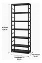 Ver imagem 4 de Estante Multiuso Organizador Livreiro Estilo Industrial 180x70 Preto Total