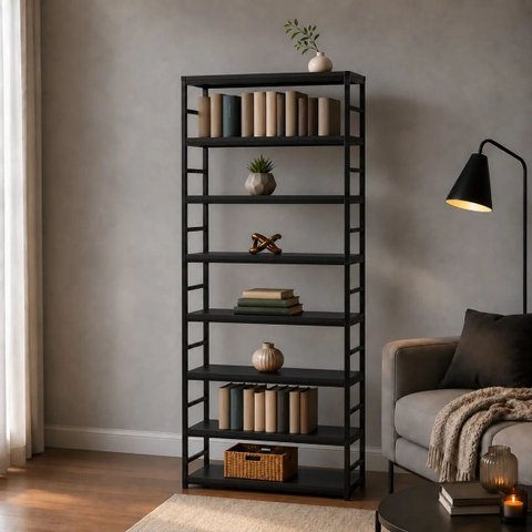 Estante Multiuso Organizador Livreiro Estilo Industrial 180x70 Preto Total
