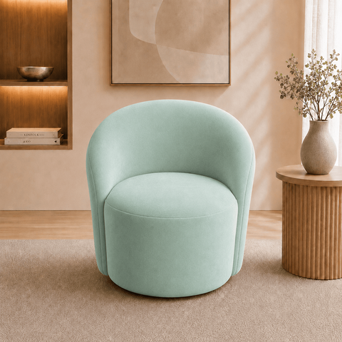Poltrona Decorativa Yara Base Giratória Veludo Sala Estar Quarto Recepção Confortável