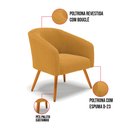 Ver imagem 4 de Sofá Namoradeira e Poltrona Pé Palito Castanho Stella Bouclê Most D03 - D'Rossi
