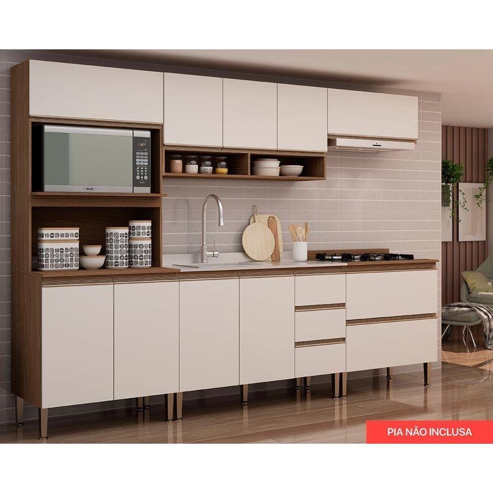 Kit de Cozinha Completa 5 Peças Camélia (2 Armários + 2 Balcões + 1 ...