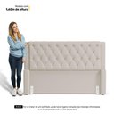 Ver imagem 4 de Cabeceira e Calçadeira Báu King Size Atena 195cm Capitonê Suede Bege Claro - Desk Design