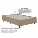 Ver mais imagens de Kit Cama Box Casal + Cabeceira Estofada em Madeira Maciça Curva Provençal com Capitonê Bege/Veludo