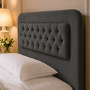 Ver imagem 2 de Cabeceira Solteiro Captonê 90cm Suede Madeira Maciça Premium:chumbo