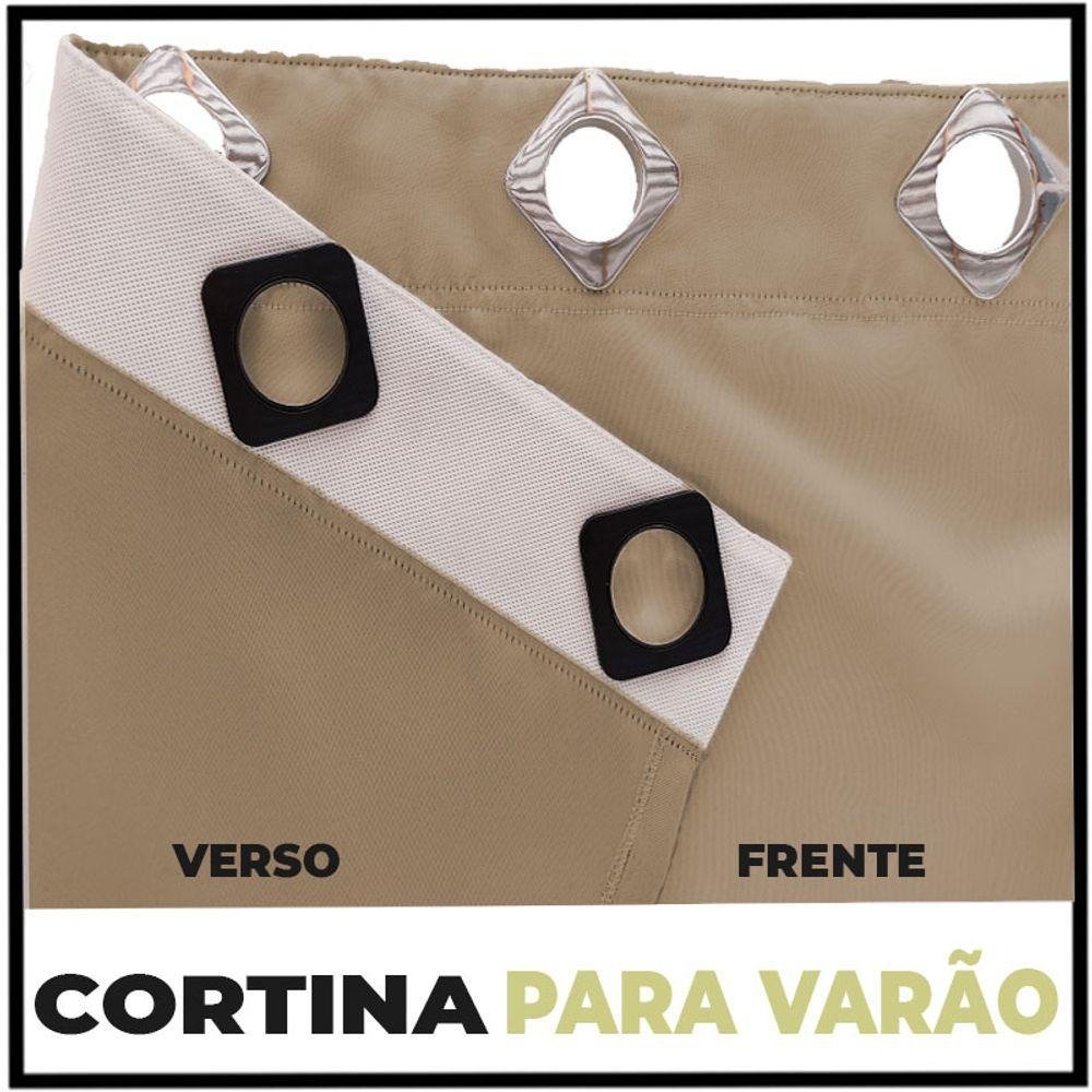 Cortina Sala e Quarto 8,50x2,40 Tecido Blackout Ana Bege - 2