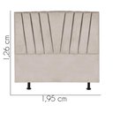 Ver imagem 3 de Cabeceira Estofada Bélgica 195cm King Size para Cama Colchão Box Quarto Suede Bege - Aurora Line
