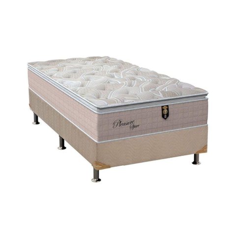 Cama Box Solteiro: Colchão Molas Ensacadas Orthoflex MasterPocket Pleasure + Base CRC Suede Clean(
