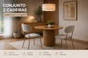 Ver imagem 1 de Cadeira de Jantar Design Moderno Tecido Bouclé Off White 2un
