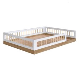 Cama de Chão Casal sem Colchão Aveiro Oak/branco Linha Affetto Aft009 Completa Móveis - 2