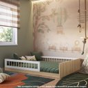 Ver imagem 1 de Cama de Chão Casal sem Colchão Aveiro Oak/branco Linha Affetto Aft009 Completa Móveis