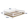 Cama de Chão Casal sem Colchão Aveiro Oak/branco Linha Affetto Aft009 Completa Móveis - 3