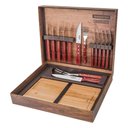Ver imagem 1 de Kit para Churrasco Tramontina com Laminas em Aço Inox e Cabos em Madeira Polywood Vermelho 15 Peç