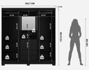 Ver mais imagens de Guarda-Roupa Italo Casal 2 Portas de Correr c/ Espelho - Preto Fosco