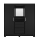 Ver imagem 3 de Guarda-roupas Italo Casal 2 Portas de Correr com Espelho Preto Fosco