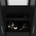 Ver imagem 5 de Guarda-roupas Italo Casal 2 Portas de Correr com Espelho Preto Fosco