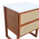 Ver mais imagens de Mesa de Cabeceira Lyon 2 Gavetas - Amêndoa Branco