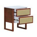 Ver imagem 4 de Mesa de Cabeceira Lyon 2 Gavetas - Amêndoa Branco