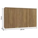 Ver imagem 5 de Armário Aéreo Cozinha Botanic com LED 120cm 03 Portas m634 Kappesberg - Nogueira