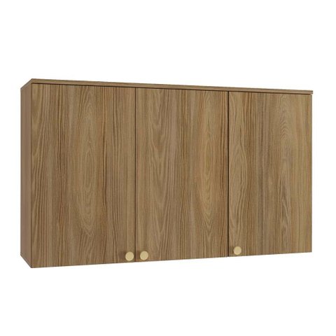 Armário Aéreo Cozinha Botanic com LED 120cm 03 Portas m634 Kappesberg - Nogueira