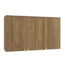 Ver imagem 1 de Armário Aéreo Cozinha Botanic com LED 120cm 03 Portas m634 Kappesberg - Nogueira