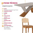 Ver imagem 7 de Mesa de Jantar Yasmin 180cm Tampo Mdf Vidro Canto Copo com 6 Cadeiras Copper Premium