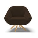 Ver imagem 3 de Kit 02 Poltronas Giratória Giovana Suede Base Madeira MA30 - D’Rossi - Marrom