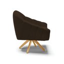 Ver imagem 4 de Kit 02 Poltronas Giratória Giovana Suede Base Madeira MA30 - D’Rossi - Marrom