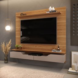 Painel para Tv até 60 Polegadas 2 Portas Levi Dj Móveis Carvalho Nobre/griz - 2