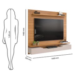 Painel para Tv até 60 Polegadas 2 Portas Levi Dj Móveis Carvalho Nobre/griz - 9