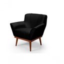 Ver imagem 1 de Cadeira Poltrona Yasmin Veludo Decorativa Império Estofados Preto
