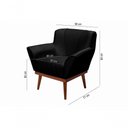 Ver imagem 2 de Cadeira Poltrona Yasmin Veludo Decorativa Império Estofados Preto