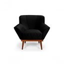 Ver imagem 5 de Cadeira Poltrona Yasmin Veludo Decorativa Império Estofados Preto