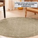 Ver imagem 2 de Tapete Macio Peludo 1,00m Redondo Bege Trigo