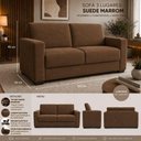Ver imagem 5 de Sofá Namoradeira 3 Lugares 200cm Marrom Suede Online Confort