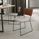Ver imagem 2 de Kit 04 Cadeiras Decorativas Sala De Jantar Allana L02 Couríssimo Marrom Linho Cru - Lyam Decor